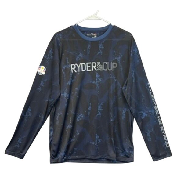 RLX Ralph Lauren Other - RLX RALPH LAUREN Men Long Sleeve Performance Shirt M Navy Ryder Cup Golfcore NEW